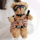 CRUSHIOUS Crushito bondage pliušinis meškiukas, juodas, 31 cm — Nuotrauka 5