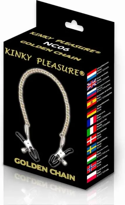 Kinky Pleasure Golden Chain Nipple Clamps