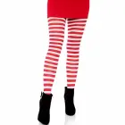 Leg Avenue balti sarkanas svītrainas neilona zeķubikses – One size — Foto 4