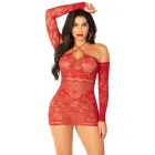 Leg Avenue бесшовное мини-платье с открытыми плечами – красное – One Size — Фото 1