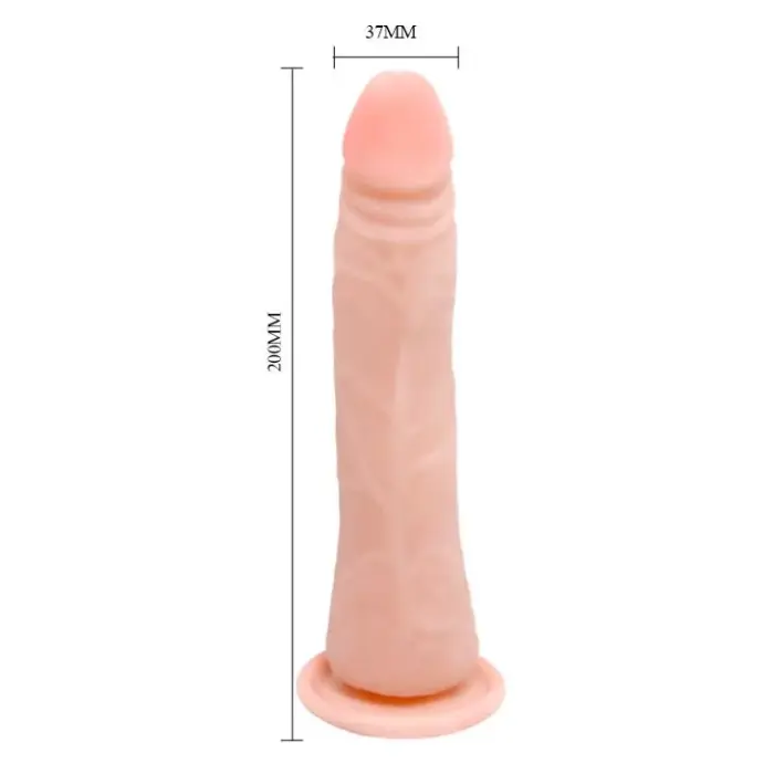 BAILE - Elastīgs reālistisks dildo ar piesūcekni – 20 cm (8″) – Caurspīdīgs Foto 4
