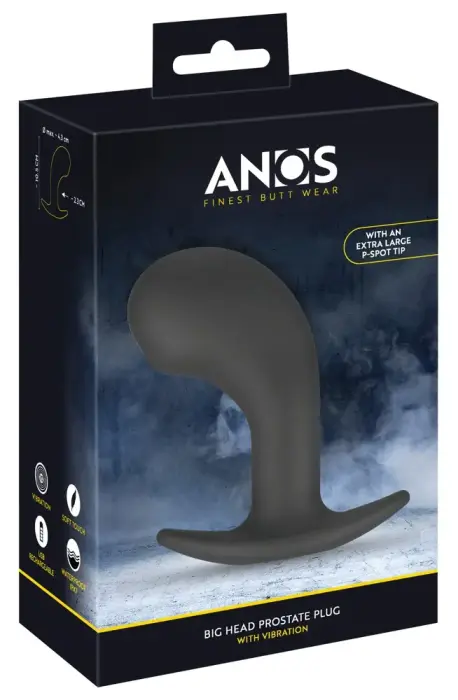 ANOS Big Head Prostate Plug – 10.5 cm – Black