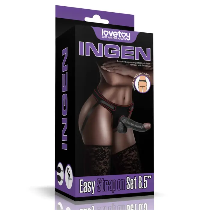 LoveToy Easy Strapon Set Black – страпон-комплект – TPE – чёрный