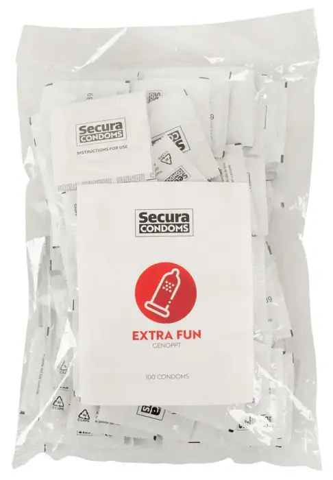 Secura Extra Fun Ribbed Condoms – 100 pcs
