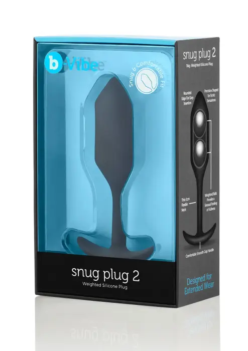 B-Vibe Snug Plug 2 – Melns Foto 2