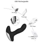 Silicone Prostate Massager with Pulsating Function, Heating and Remote Control – Black — Photo 6