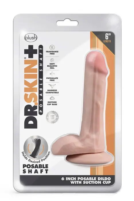 Dr. Skin Plus Painduv dildo munanditega – 16.5 cm (6.5″)