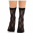 Leg Avenue Bow Lace ankle socks, fishnet – black – one size — Photo 3
