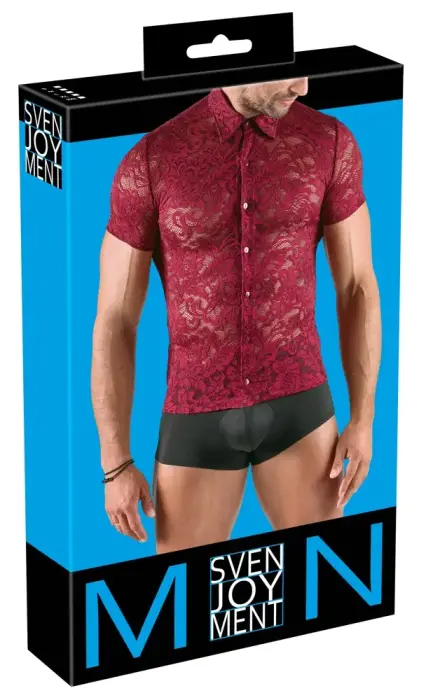 Svenjoyment ziedu mežģīņu krekls – sarkans – XL