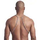 Svenjoyment men's metal chain chest harness with D-ring – silver — Photo 4