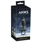ANOS elastīgs teksturēts anālais spraudnis – 14.8 cm (5.8″) – Melns — Foto 1