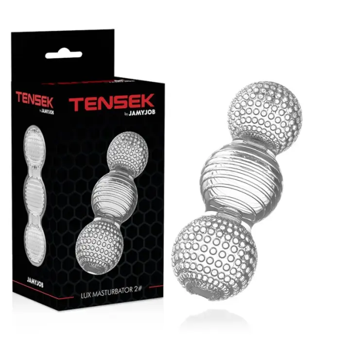 Jamyjob Tensek 2 – transparent TPE masturbator – soft spiral inner texture