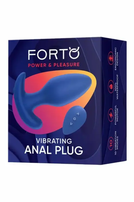 FORTO Vibrating Anal Plug – anal plug – silicone – blue – 10 modes