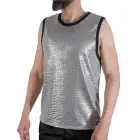 Macho Fine Glitter – ribbed sleeveless top – silver – L/XL — Photo 1