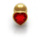 Sirds formas dārgakmens anālais spraudnis – līdz 15 cm – Gold/Ruby Red — Foto 4