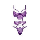Heart Lace Bodysuit with Jewel – Purple – L/XL — Photo 9