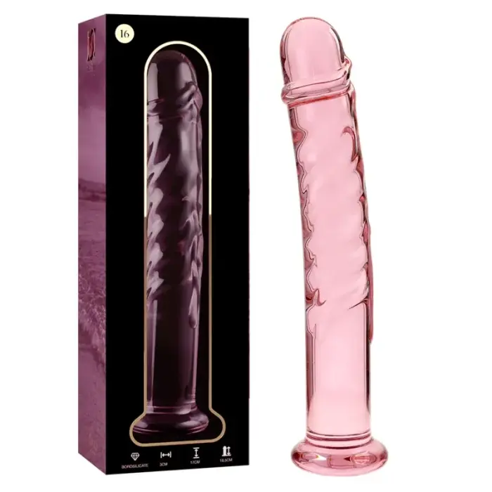 Ibiza Nebula Series Model 16 stikla dildo – 18.5 cm (7.3″) – rozā
