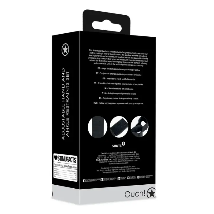 Adjustable Hand and Ankle Restraints Set - Black Foto 2