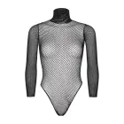 Tīkliņa bodijs ar garām piedurknēm – melns – One Size — Foto 2