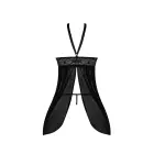 Magic Silk Exposed babydoll naktskrekls ar stringiem – melns – S Foto 5