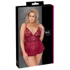 Cottelli CURVES Babydoll 2XL Dark Red Lace & Velvet Set — Photo 1