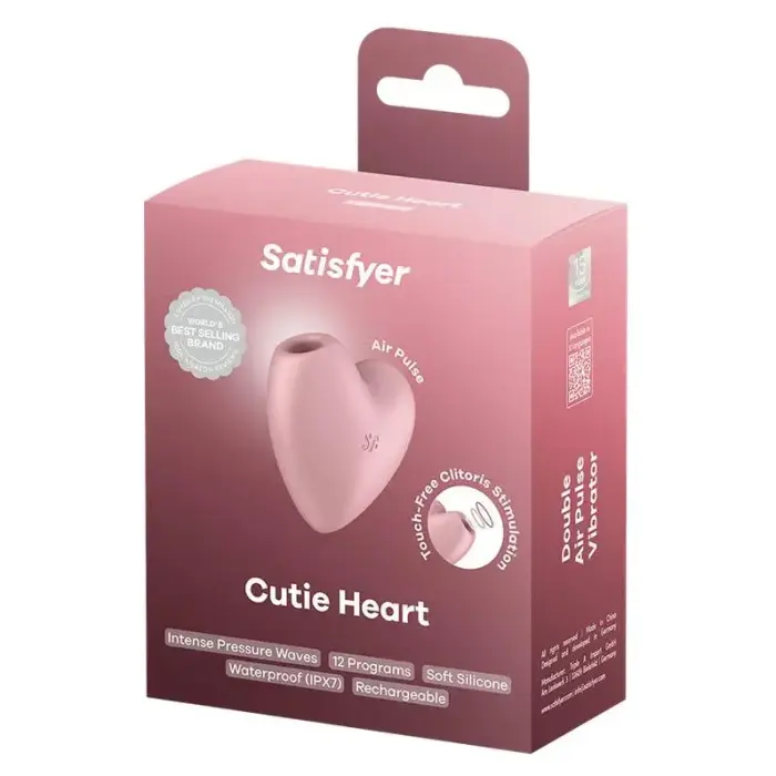 Satisfyer Cutie Heart gaisa pulsa klitora stimulators – sarkans