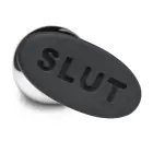 Butt Slut Metal and Silicone Butt Plug – 13 cm (5.1″) – Silver — Photo 4