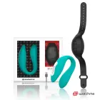 Wearwatch Dual Technology porų vibratorius su WatchMe nuotolinio valdymo laikrodžiu – akvamarinas/anglies juoda — Nuotrauka 1
