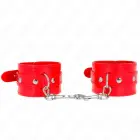 KINK Adjustable Shiny Hand Cuffs – Red – 23-33 cm — Photo 1