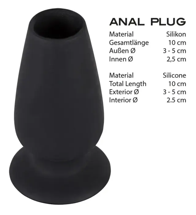 Lust Tunnel Plug M – 10 cm (4″) – Juodas Photo