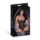 Magic Silk Phoenix Diamond Mesh Teddy with Chains & Studs – Black – 2X — Photo 3
