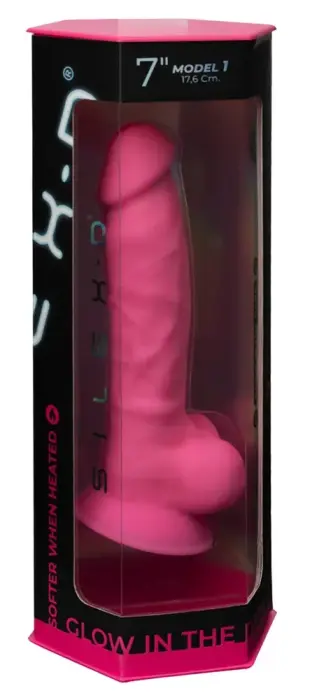 SilexD Model 7 Glow-in-the-Dark Dildo – 17.6 cm (7″) – Pink