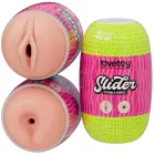 LoveToy Slider – divpusējs masturbators – vagīna un anuss – miesas krāsā — Foto 19
