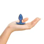 Gluds silikona anālais spraudnis – 6.5 cm (2.6″) – Metāliski zils — Foto 3