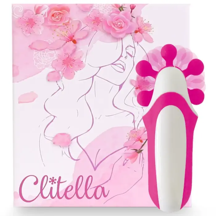 FeelzToys Clitella – компактный клиторальный стимулятор со сменными насадками – розовый