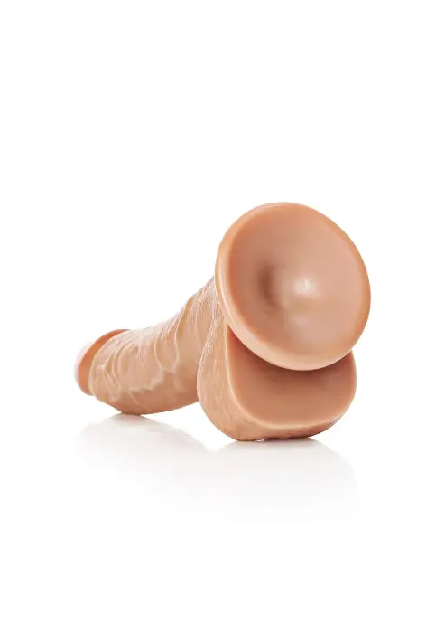 Lenktas realistiškas dildo su sėklidėmis ir siurbtuku – 20,5 cm (8″) – Kūno spalva Photo