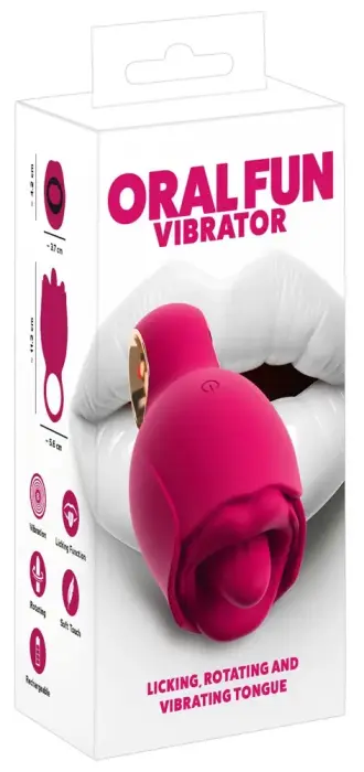 Oral Fun вибратор с язычковым стимулятором – 11.3 cm (4.4″) – розовый