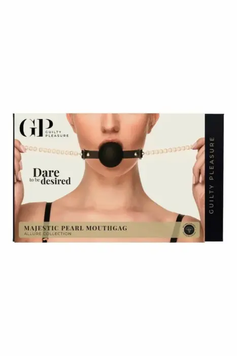 Guilty Pleasure Majestic Pearl Mouthgag – силикон – дизайн с жемчугом – ремень из веганской кожи