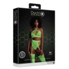 Two Piece Set with Crop Top and Stockings – Neon Green – One Size Photo