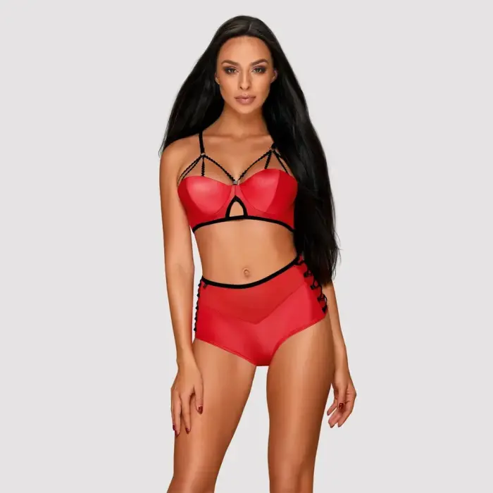 Obsessive Leatheria комплект белья – чёрный – S/M