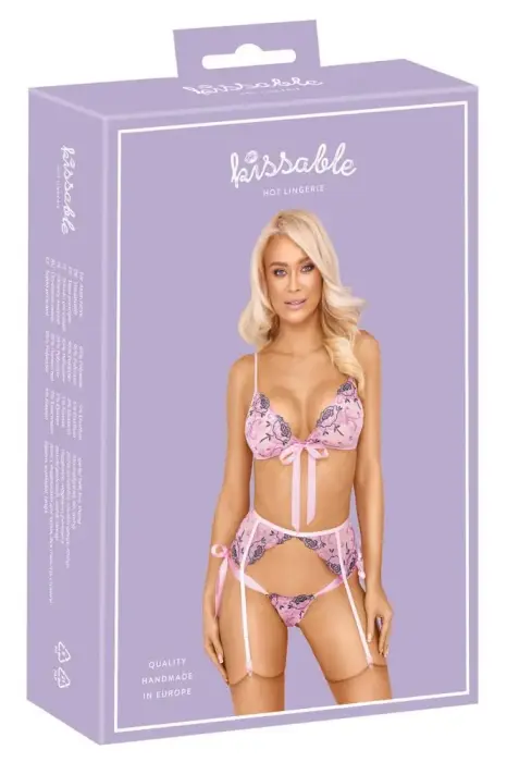 Комплект с бюстгальтером Kissable с вышивкой – L/XL