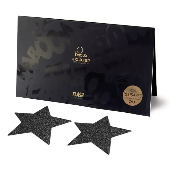 Bijoux Indiscrets Flash Star – body stickers – black