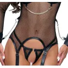 Cottelli BONDAGE net basque with chains & crotchless string – black – L — Photo 8