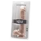 Realistlik dildo munanditega – 28 cm (11″) – Nahavärv — Foto 3