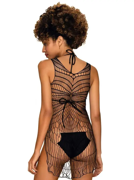 Купальное платье D607 – чёрное – Один размер Фото num