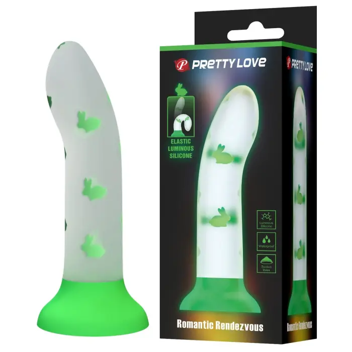 PRETTY LOVE Romantic Rendezvous tumsā spīdošs dildo – 20 cm (8″)