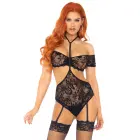 Bandeau viršaus ir kojinių diržų bodis – juodas – M/L — Nuotrauka 1