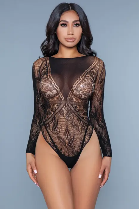 Break My Heart lace bodysuit – black – One size