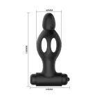 MR PLAY - Must silikoonist vibreeriv anaaltapp – 10 cm — Foto 4