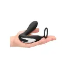 E-stim Vibrating Butt Plug Cockring – Black — Photo 8